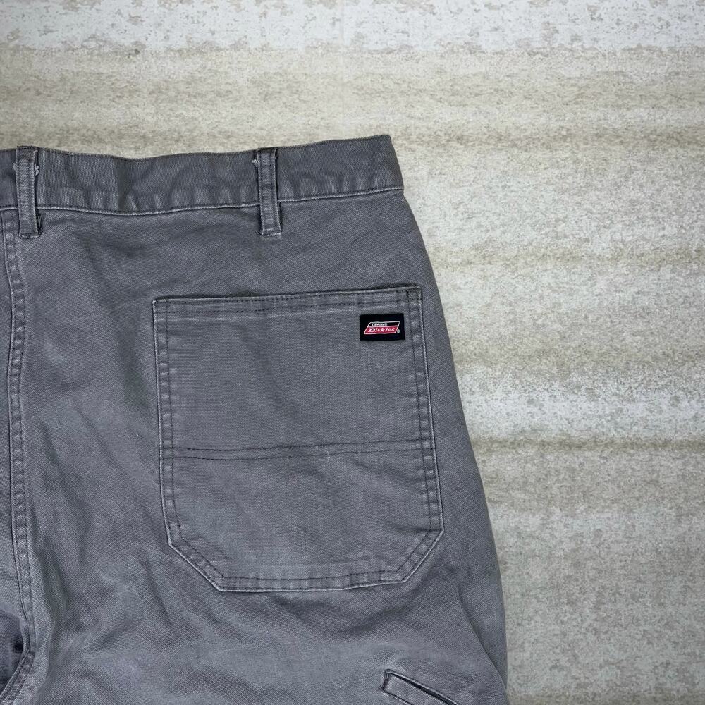 Vintage 90s Dickies Carpenter Pants 40x30 Straight Light Grey Canvas Dungaree - Picture 3 of 4